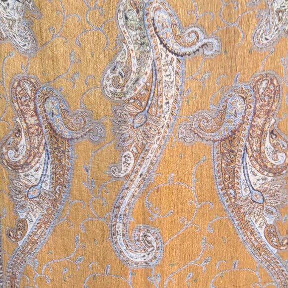 Denim Blue Brown Gold Pashmina & Skilk Pashmina - Picture 7 of 15